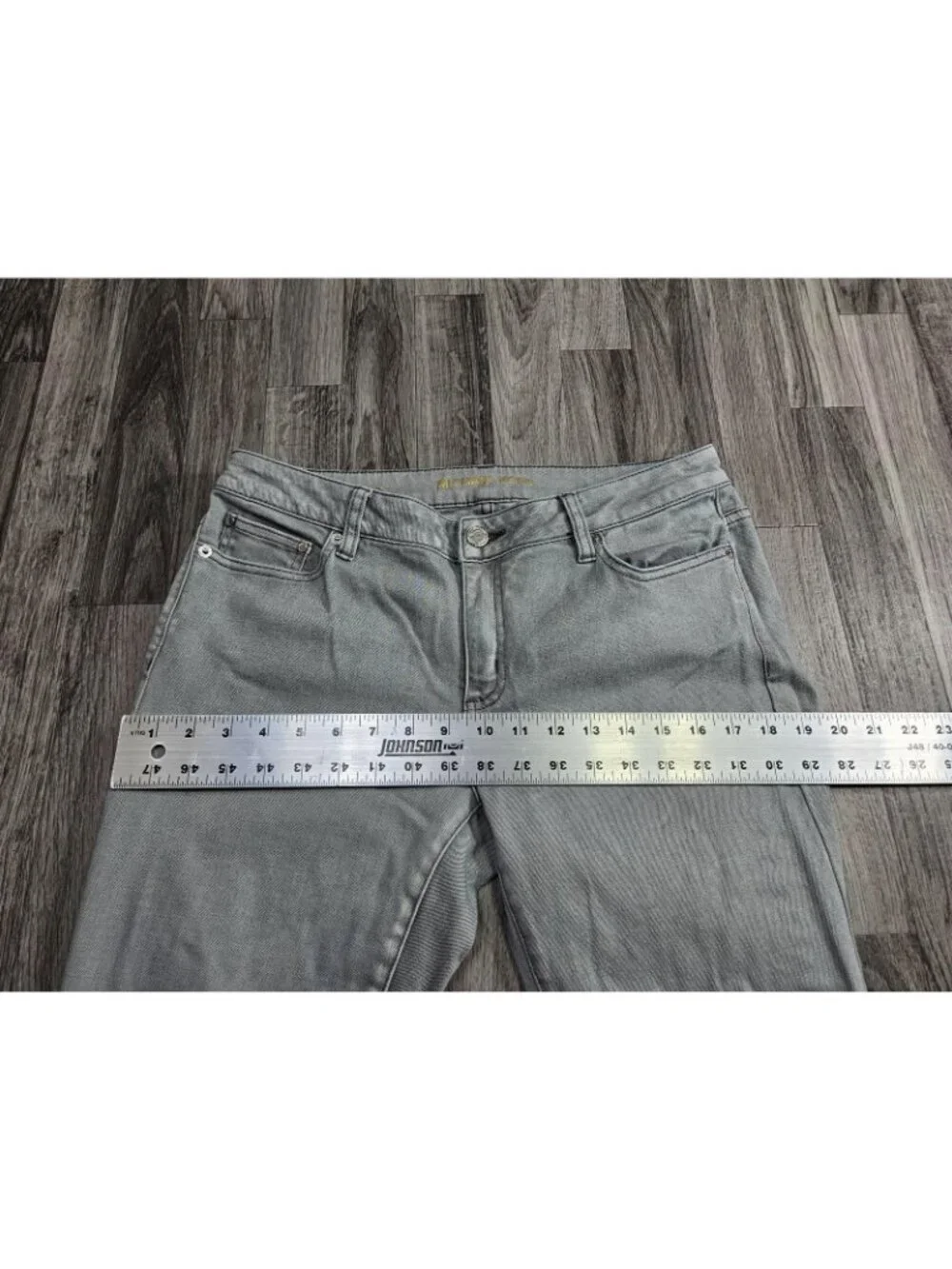 Michael Kors Izzy Skinny Jeans Womens 8 Gray Light Wash Mid‎ Rise Stretch Denim